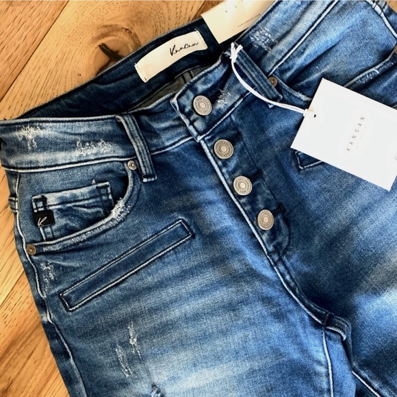 KanCan Motto High-Rise Button Down Fly Distressed Skinny Jeans Women’s Sizes NWT - Picture 11 of 16
